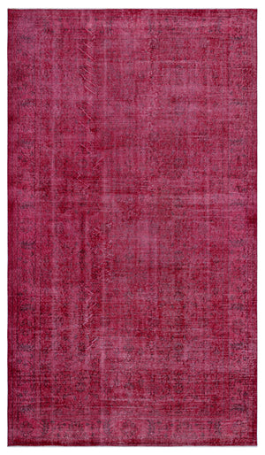 Red Over Dyed Vintage Rug 5'6'' x 9'5'' ft 168 x 288 cm
