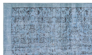 Blue Over Dyed Vintage Rug 5'1'' x 8'6'' ft 155 x 260 cm