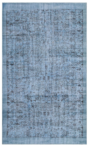 Blue Over Dyed Vintage Rug 5'1'' x 8'6'' ft 155 x 260 cm