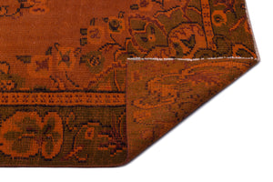 Orange Over Dyed Vintage Rug 5'7'' x 8'6'' ft 170 x 259 cm