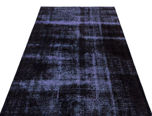 Blue Over Dyed Vintage Rug 4'6'' x 8'1'' ft 137 x 246 cm