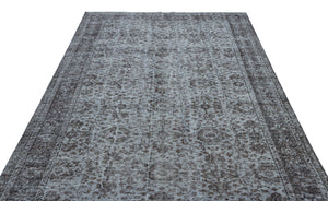 Gray Over Dyed Vintage Rug 6'2'' x 9'3'' ft 189 x 281 cm