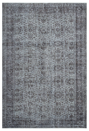 Gray Over Dyed Vintage Rug 6'2'' x 9'3'' ft 189 x 281 cm