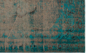 Turquoise  Over Dyed Vintage Rug 5'6'' x 8'9'' ft 168 x 266 cm