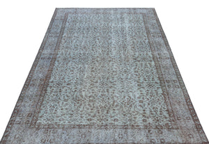 Blue Over Dyed Vintage Rug 5'0'' x 8'3'' ft 153 x 251 cm