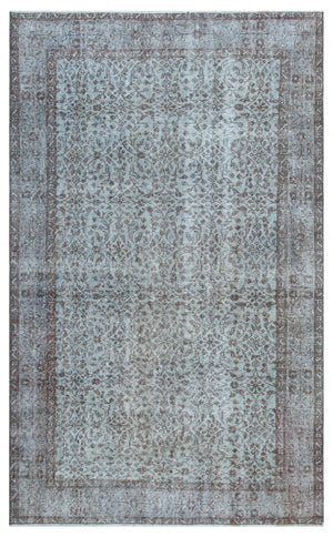 Blue Over Dyed Vintage Rug 5'0'' x 8'3'' ft 153 x 251 cm