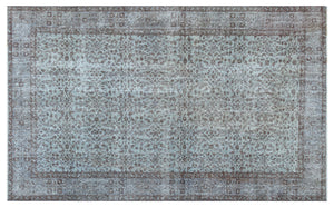 Blue Over Dyed Vintage Rug 5'0'' x 8'3'' ft 153 x 251 cm