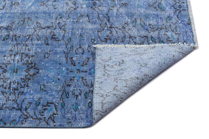 Blue Over Dyed Vintage Rug 7'3'' x 10'4'' ft 221 x 315 cm