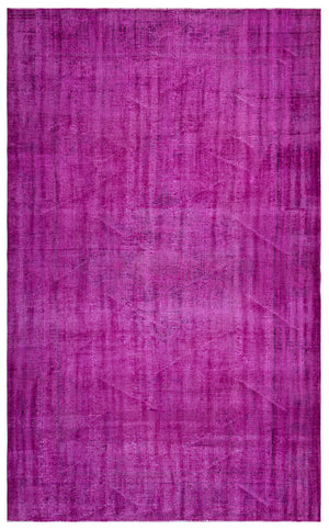 Fuchsia Over Dyed Vintage Rug 6'2'' x 9'11'' ft 189 x 303 cm