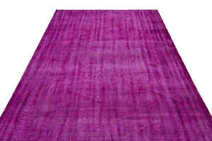 Fuchsia Over Dyed Vintage Rug 6'2'' x 9'11'' ft 189 x 303 cm