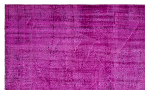 Fuchsia Over Dyed Vintage Rug 6'2'' x 9'11'' ft 189 x 303 cm