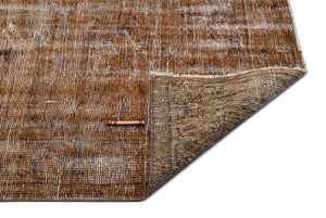 Brown Over Dyed Vintage Rug 5'9'' x 8'8'' ft 175 x 263 cm