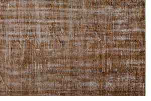Brown Over Dyed Vintage Rug 5'9'' x 8'8'' ft 175 x 263 cm