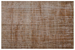 Brown Over Dyed Vintage Rug 5'9'' x 8'8'' ft 175 x 263 cm