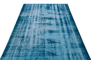 Turquoise Over Dyed Vintage Rug 5'3'' x 8'9'' ft 161 x 266 cm
