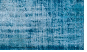 Turquoise Over Dyed Vintage Rug 5'3'' x 8'9'' ft 161 x 266 cm