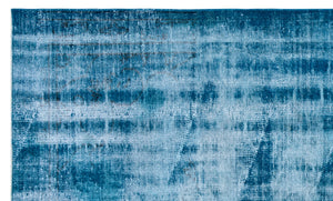Turquoise Over Dyed Vintage Rug 5'3'' x 8'9'' ft 161 x 266 cm