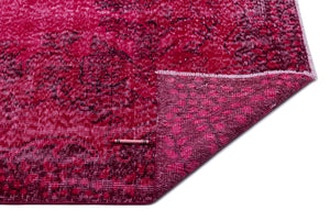 Red Over Dyed Vintage Rug 5'10'' x 9'3'' ft 177 x 281 cm