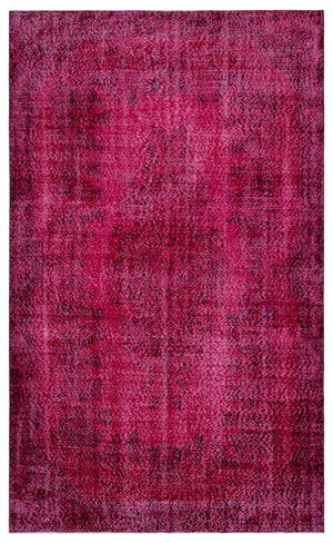 Red Over Dyed Vintage Rug 5'10'' x 9'3'' ft 177 x 281 cm