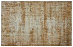 Brown Over Dyed Vintage Rug 5'11'' x 9'1'' ft 181 x 277 cm