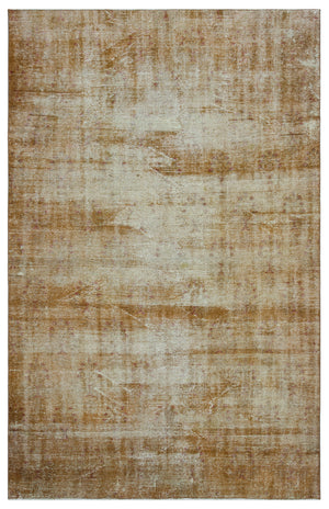 Brown Over Dyed Vintage Rug 5'11'' x 9'1'' ft 181 x 277 cm
