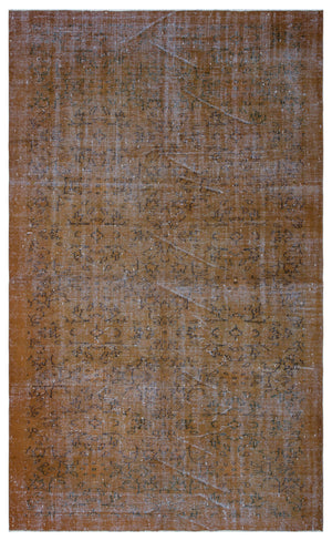 Brown Over Dyed Vintage Rug 5'10'' x 9'9'' ft 178 x 296 cm