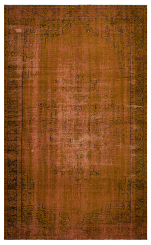 Brown Over Dyed Vintage Rug 6'0'' x 9'10'' ft 184 x 300 cm