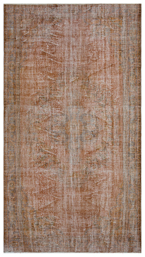 Brown Over Dyed Vintage Rug 5'9'' x 10'2'' ft 176 x 310 cm