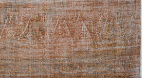 Brown Over Dyed Vintage Rug 5'9'' x 10'2'' ft 176 x 310 cm