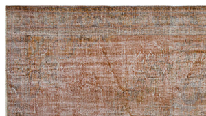 Brown Over Dyed Vintage Rug 5'9'' x 10'2'' ft 176 x 310 cm