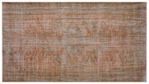 Brown Over Dyed Vintage Rug 5'9'' x 10'2'' ft 176 x 310 cm