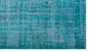 Turquoise Over Dyed Vintage Rug 5'9'' x 9'10'' ft 174 x 300 cm