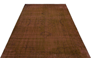 Brown Over Dyed Vintage Rug 5'11'' x 9'1'' ft 180 x 276 cm