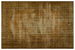 Brown Over Dyed Vintage Rug 6'0'' x 9'3'' ft 184 x 282 cm