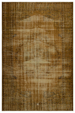 Brown Over Dyed Vintage Rug 6'0'' x 9'3'' ft 184 x 282 cm