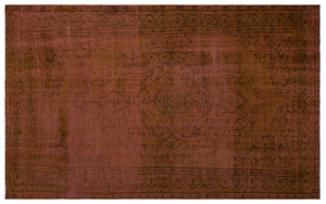 Brown Over Dyed Vintage Rug 5'10'' x 9'7'' ft 178 x 291 cm