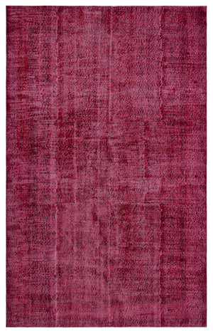 Red Over Dyed Vintage Rug 6'4'' x 10'2'' ft 194 x 310 cm