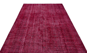 Red Over Dyed Vintage Rug 6'4'' x 10'2'' ft 194 x 310 cm