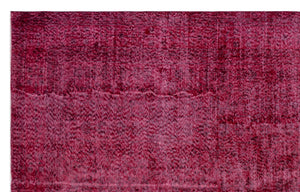 Red Over Dyed Vintage Rug 6'4'' x 10'2'' ft 194 x 310 cm