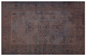 Gray Over Dyed Vintage Rug 5'9'' x 9'1'' ft 176 x 277 cm