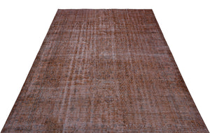 Brown Over Dyed Vintage Rug 5'8'' x 9'4'' ft 173 x 285 cm