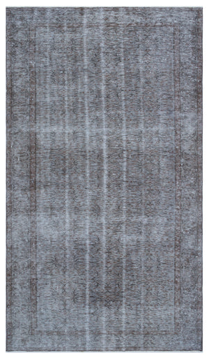 Blue Over Dyed Vintage Rug 5'1'' x 8'10'' ft 154 x 270 cm