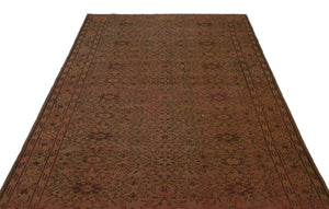 Brown Over Dyed Vintage Rug 5'9'' x 8'9'' ft 174 x 267 cm
