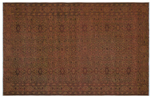 Brown Over Dyed Vintage Rug 5'9'' x 8'9'' ft 174 x 267 cm