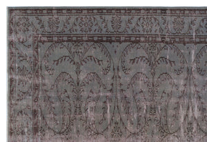 Gray Over Dyed Vintage Rug 6'3'' x 9'1'' ft 190 x 277 cm