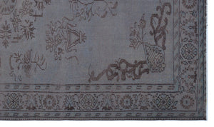 Gray Over Dyed Vintage Rug 5'8'' x 9'5'' ft 172 x 287 cm