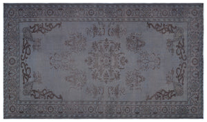 Gray Over Dyed Vintage Rug 5'8'' x 9'5'' ft 172 x 287 cm