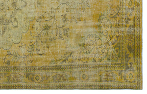 Yellow Over Dyed Vintage Rug 6'1'' x 9'8'' ft 185 x 294 cm