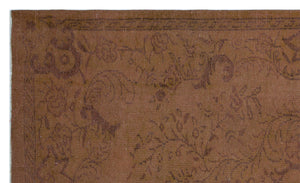Brown Over Dyed Vintage Rug 5'3'' x 8'11'' ft 160 x 271 cm