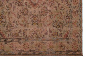 Brown Over Dyed Vintage Rug 5'6'' x 8'2'' ft 167 x 248 cm